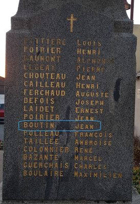monument aux morts Tigné - détail